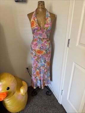 Her Pony The Label midi dress 4 boho festival rave party concert floral Sun y2k